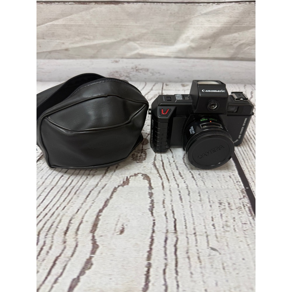Canomatic 35mm Film Camera 50mm Focus Free Lens Vintage Point and Shoot Black